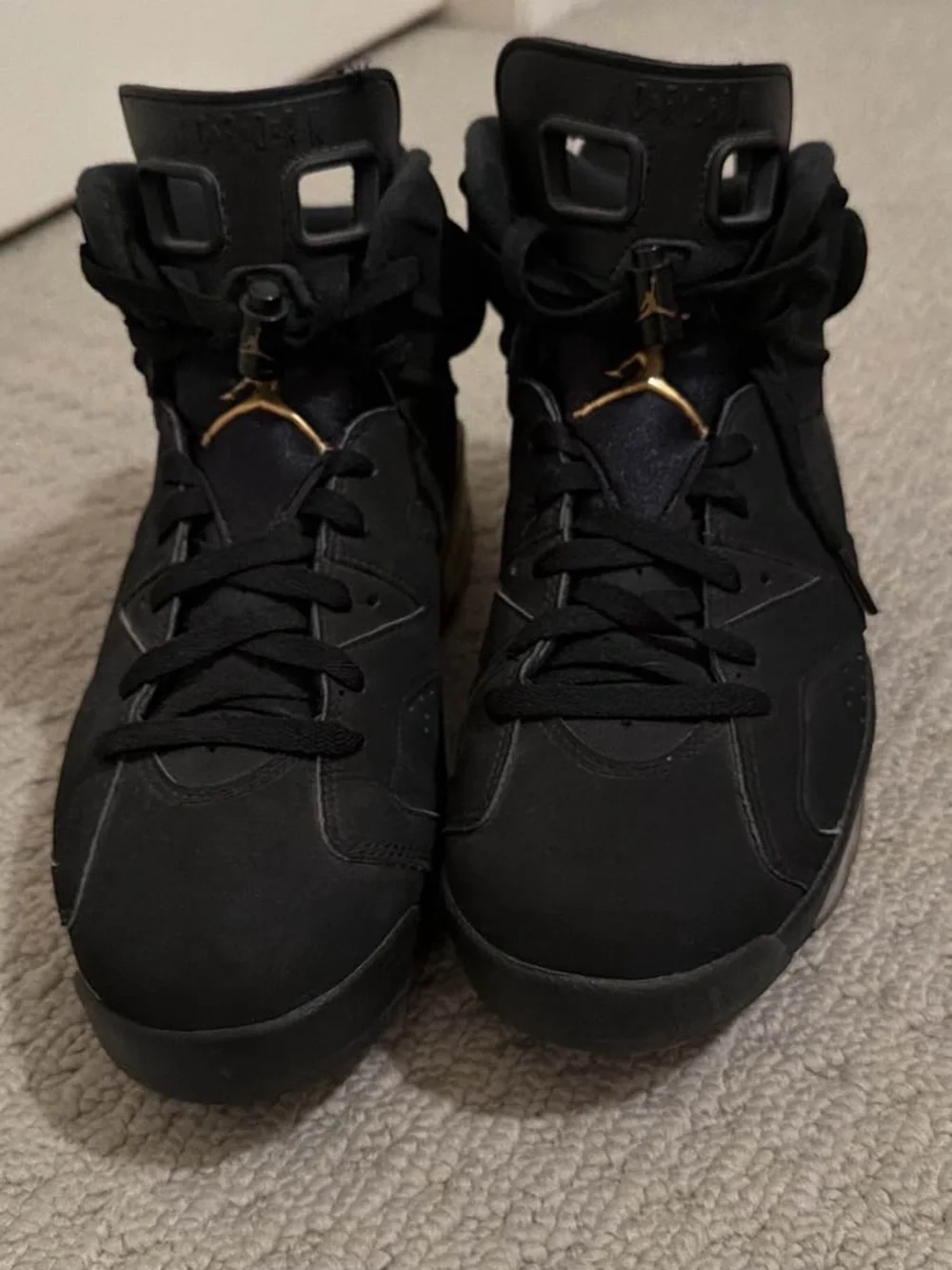 Jordan Men’s Black and Gold High-Top Sneakers